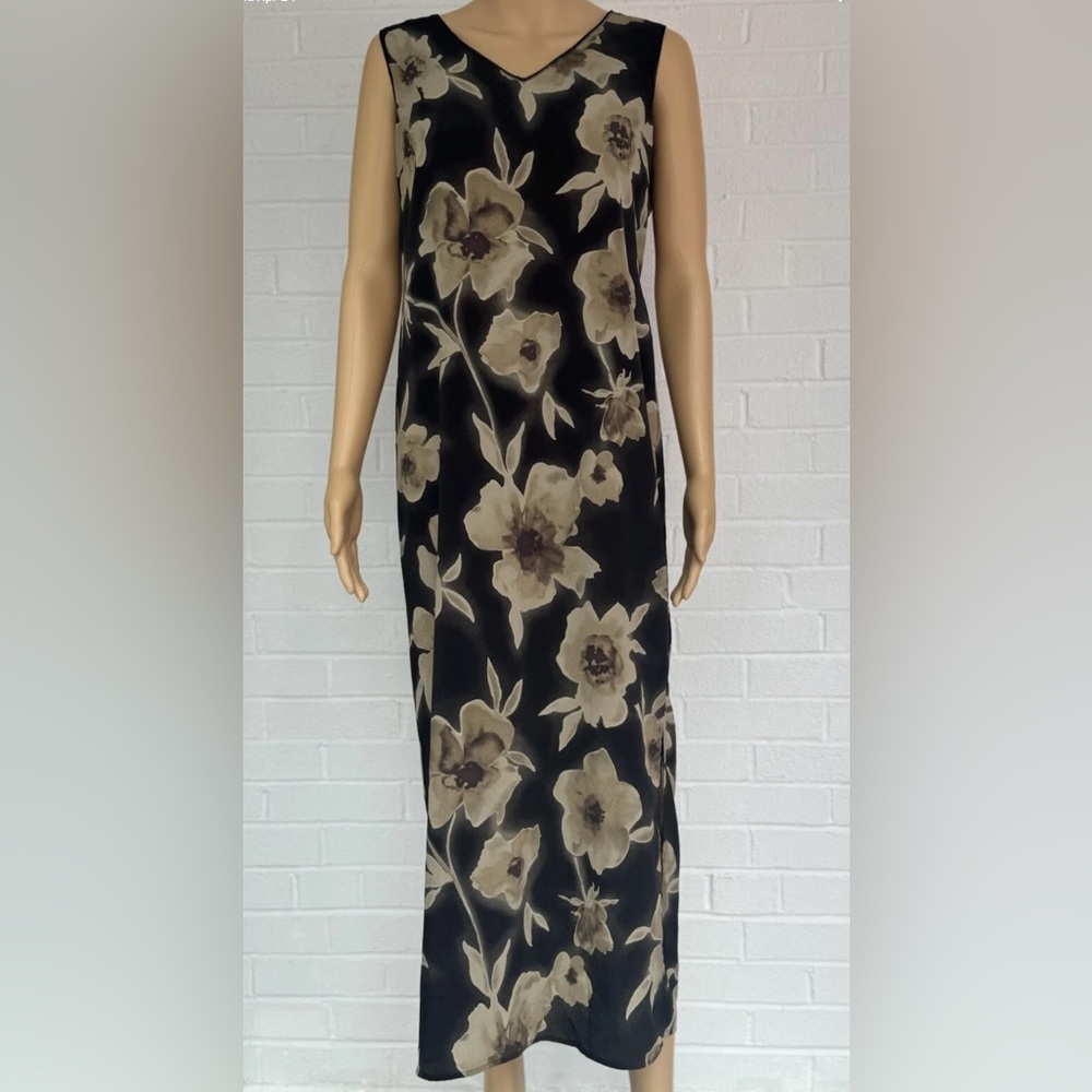 Vintage Norton McNaughton Floral Pattern Sleeveless Maxi Dress Woman's Small